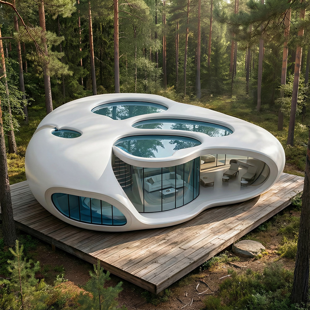 Jednovrstvá odnímatelná kapsle Apple Cabin s nepravidelným tvarem